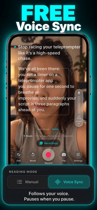 CineCue: Teleprompter app screen 1