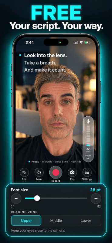 CineCue: Teleprompter app screen 5