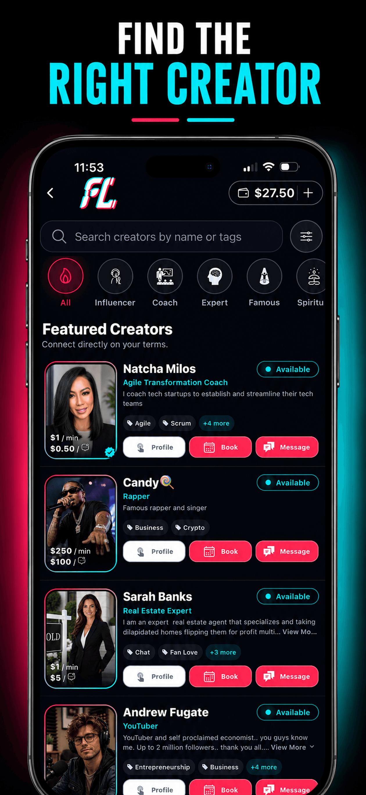 FanLine: Influencer Access app screen 4