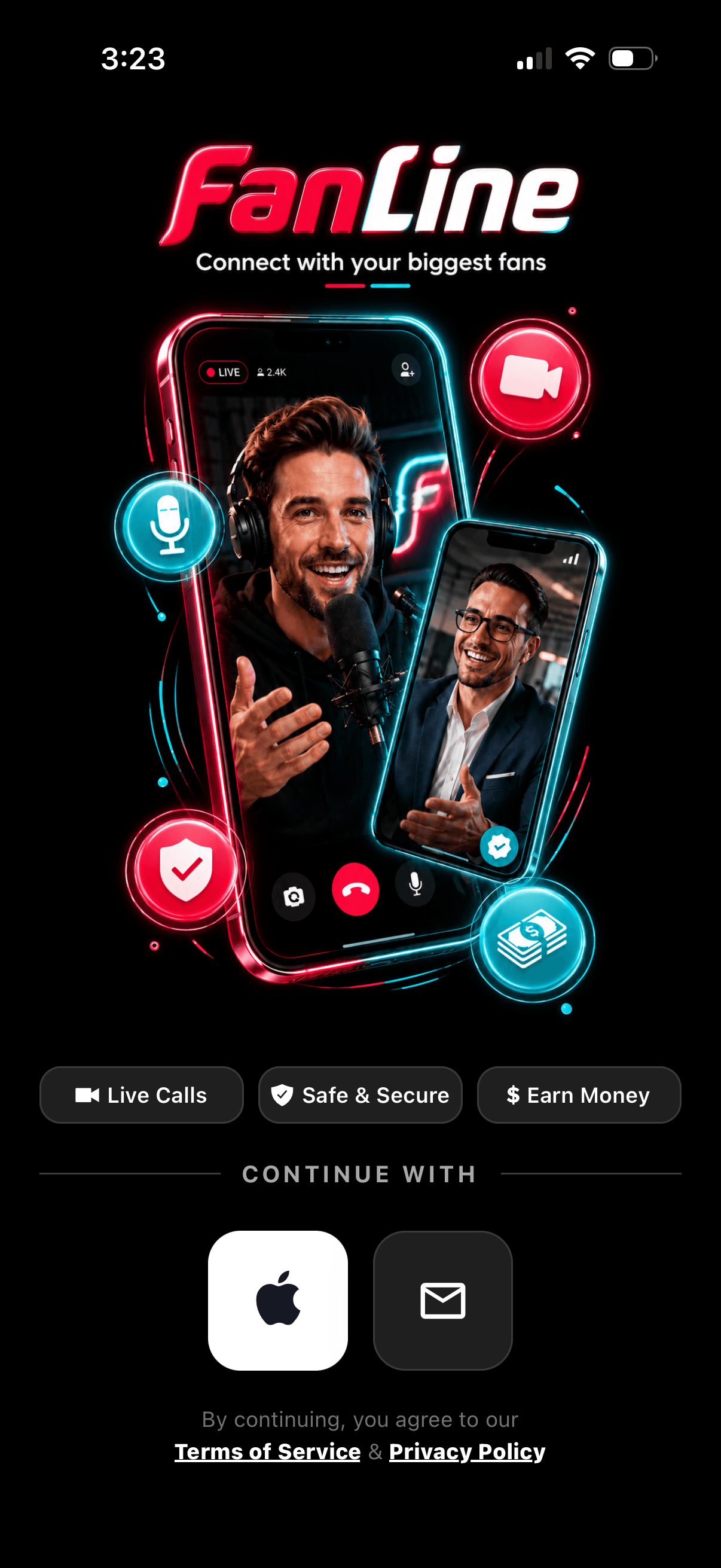 Fanline featured screen