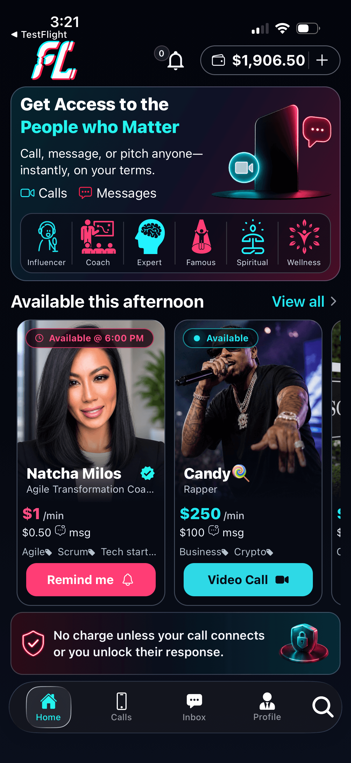 Fanline app screen 2