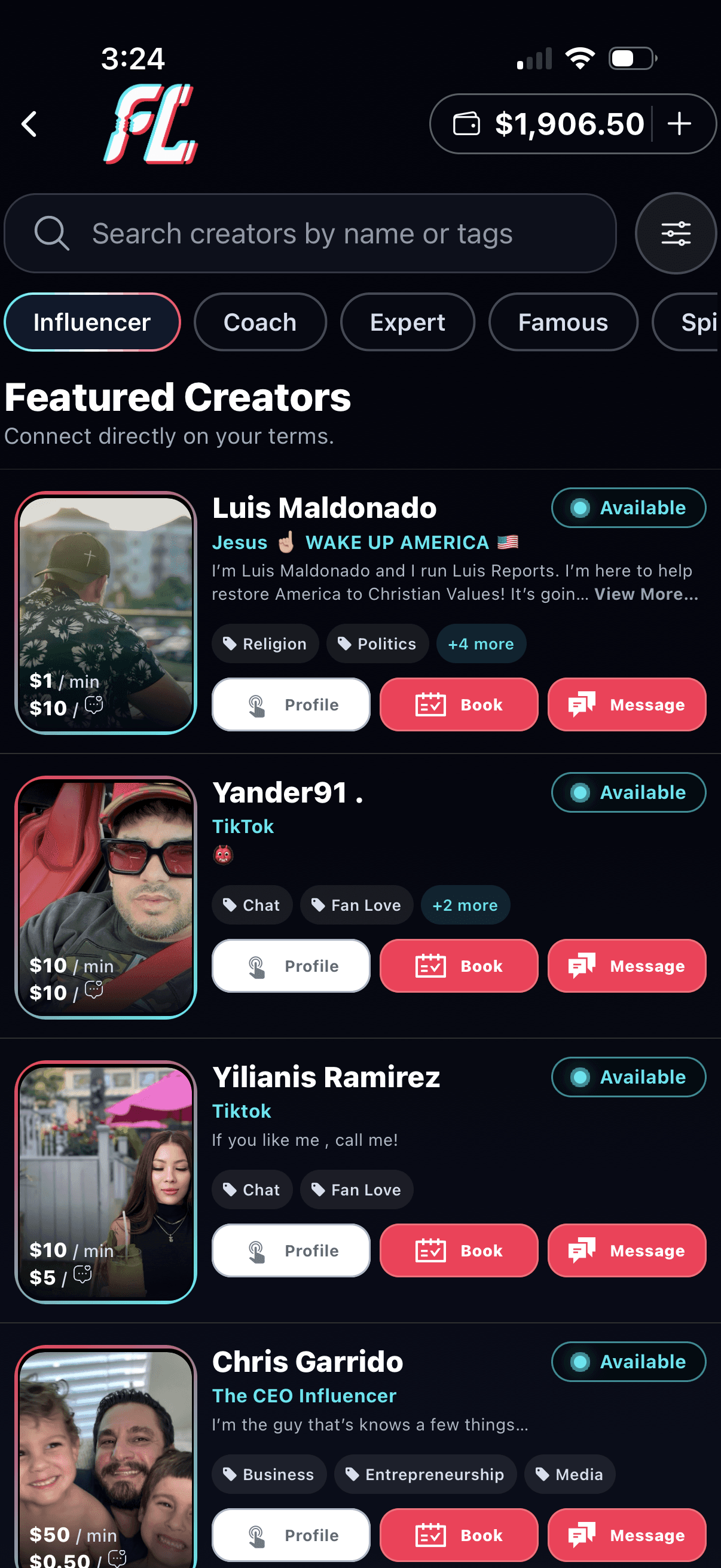 Fanline app screen 3