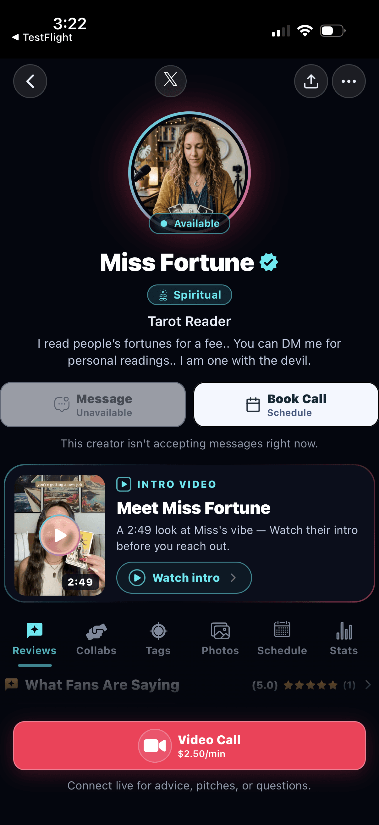Fanline app screen 4
