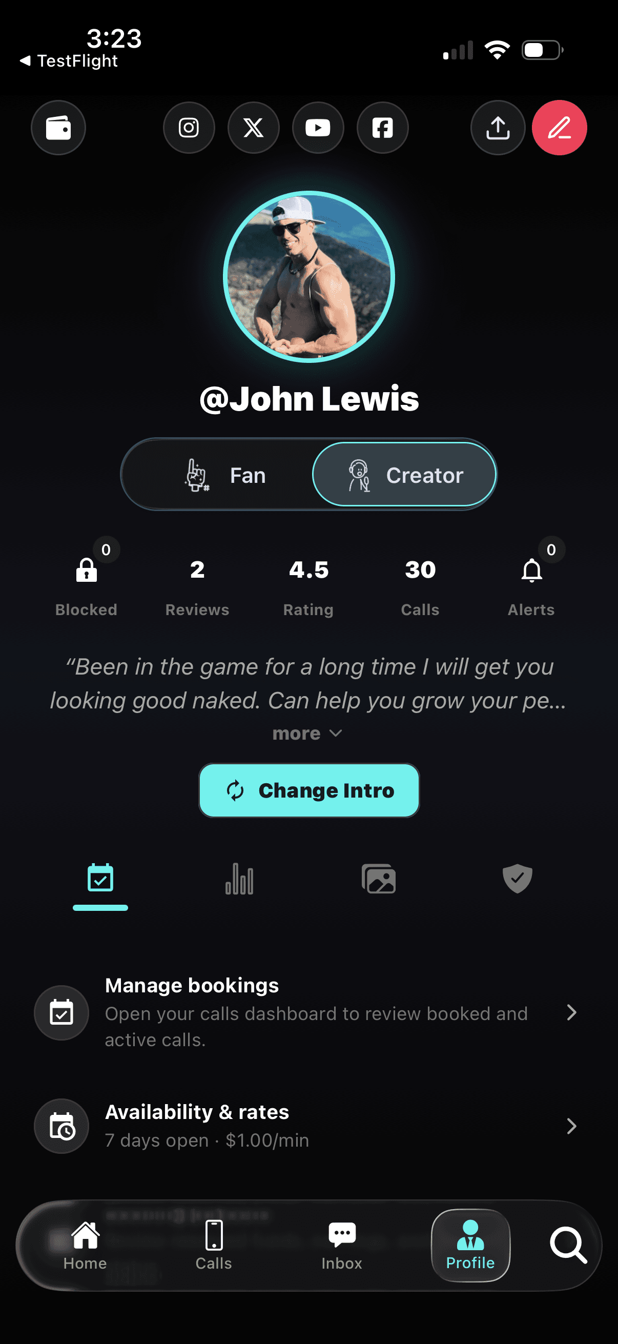 Fanline app screen 5