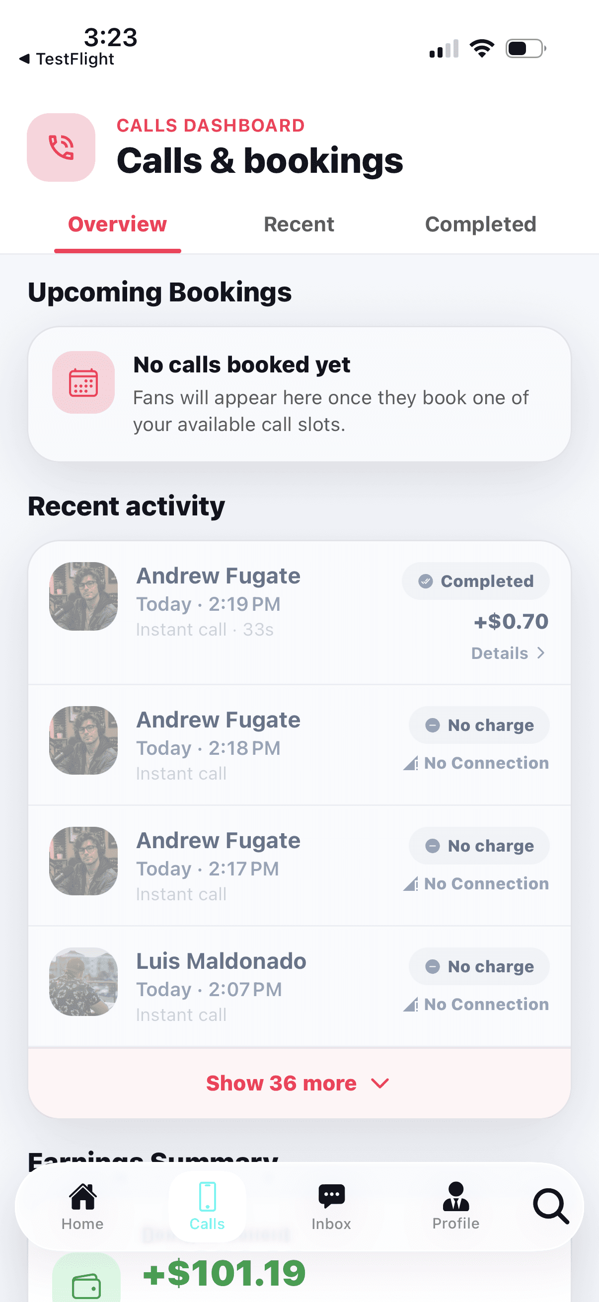 Fanline app screen 6