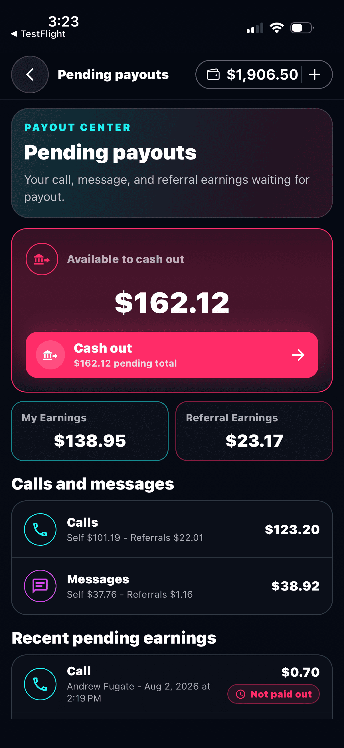Fanline app screen 9