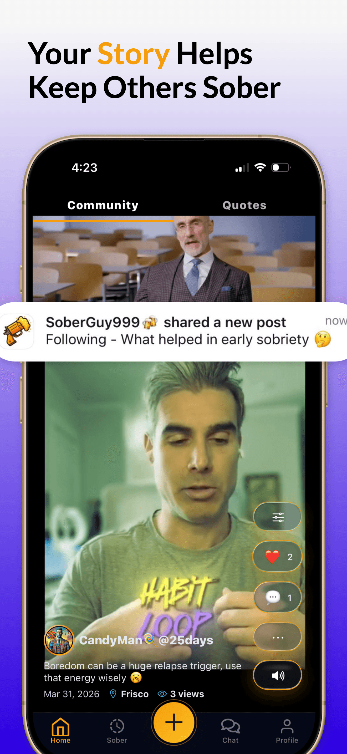 Sober Motivation app screen 5
